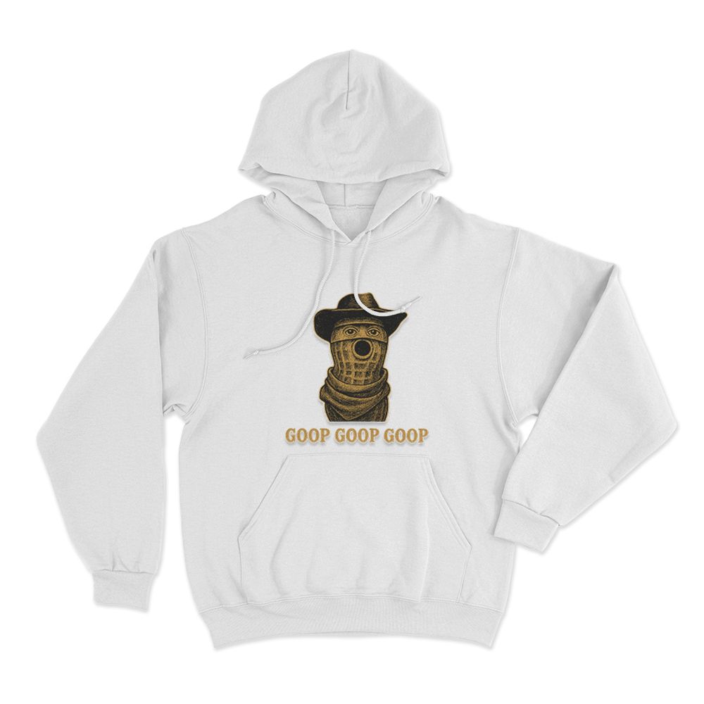 Burnt Peanut Goop Goop Goop Unisex Hoodie White Burnt Peanut Goop Goop Goop Unisex Hoodie White