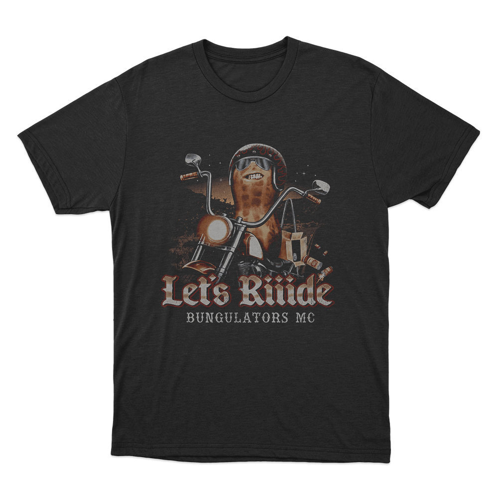 Burnt Peanut Let's Riiide Unisex T Shirt Black Burnt Peanut Lets Riiide Unisex T Shirt Black