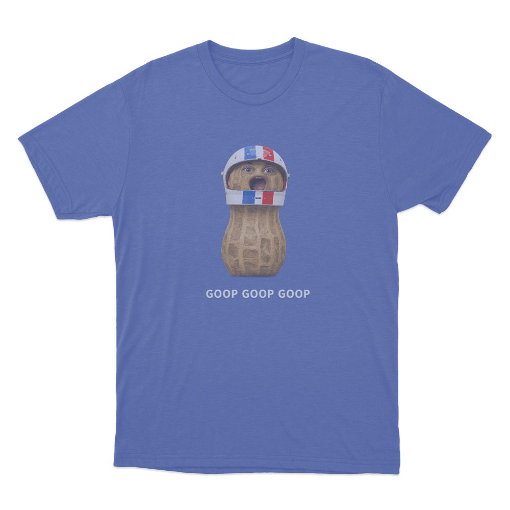 Goop Goop Goop Racing Peanut Unisex T Shirt Blue Goop Goop Goop Racing Peanut Unisex T Shirt Blue