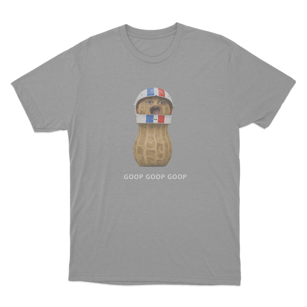 Goop Goop Goop Racing Peanut Unisex T Shirt Grey Goop Goop Goop Racing Peanut Unisex T Shirt Grey