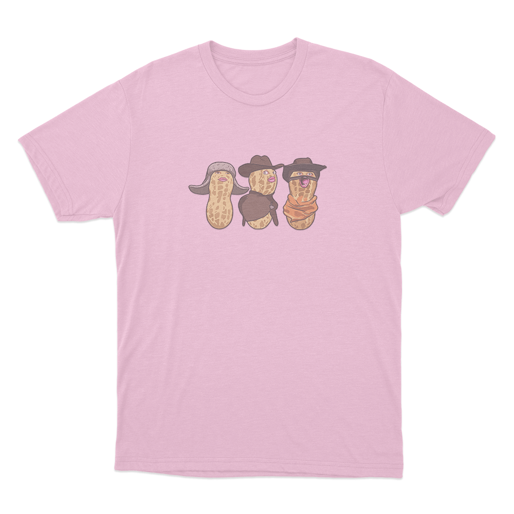 Three Burnt Peanut Unisex T Shirt Pink Three Burnt Peanut Unisex T Shirt Pink