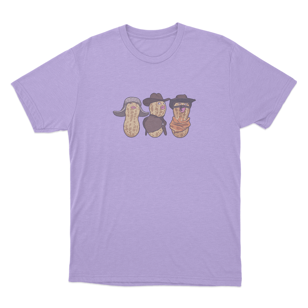 Three Burnt Peanut Unisex T Shirt Purple Three Burnt Peanut Unisex T Shirt Purple