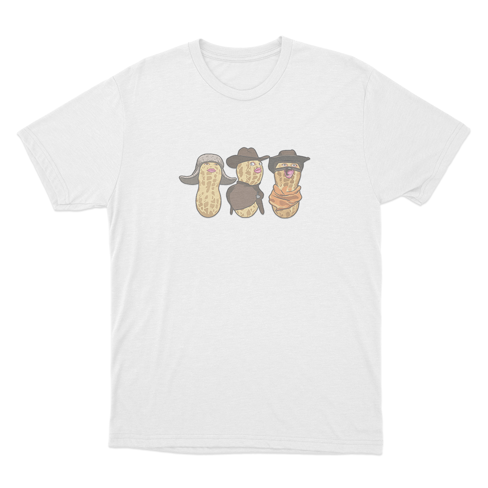 Three Burnt Peanut Unisex T Shirt White Three Burnt Peanut Unisex T Shirt White