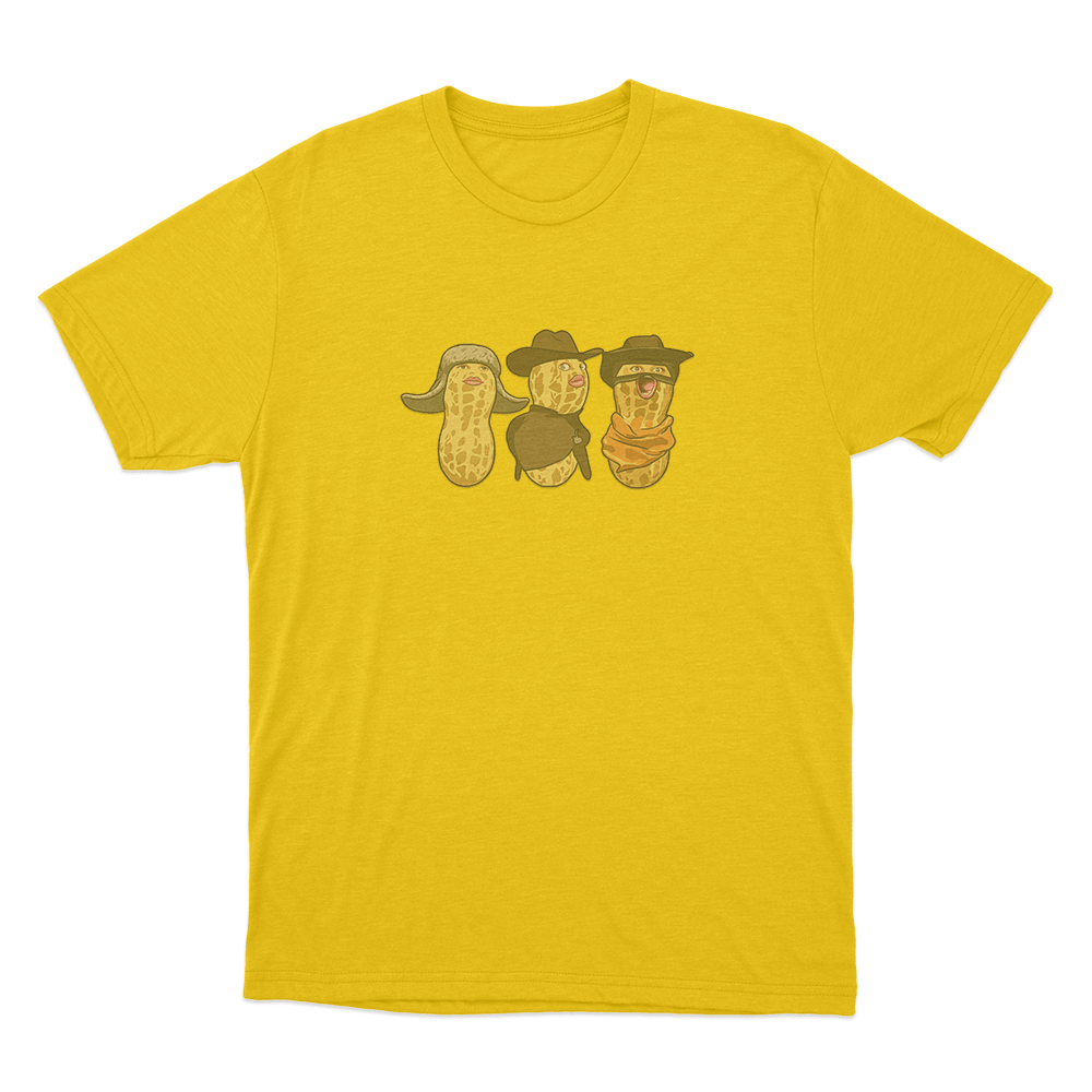 Three Burnt Peanut Unisex T Shirt Yellow Three Burnt Peanut Unisex T Shirt Yellow